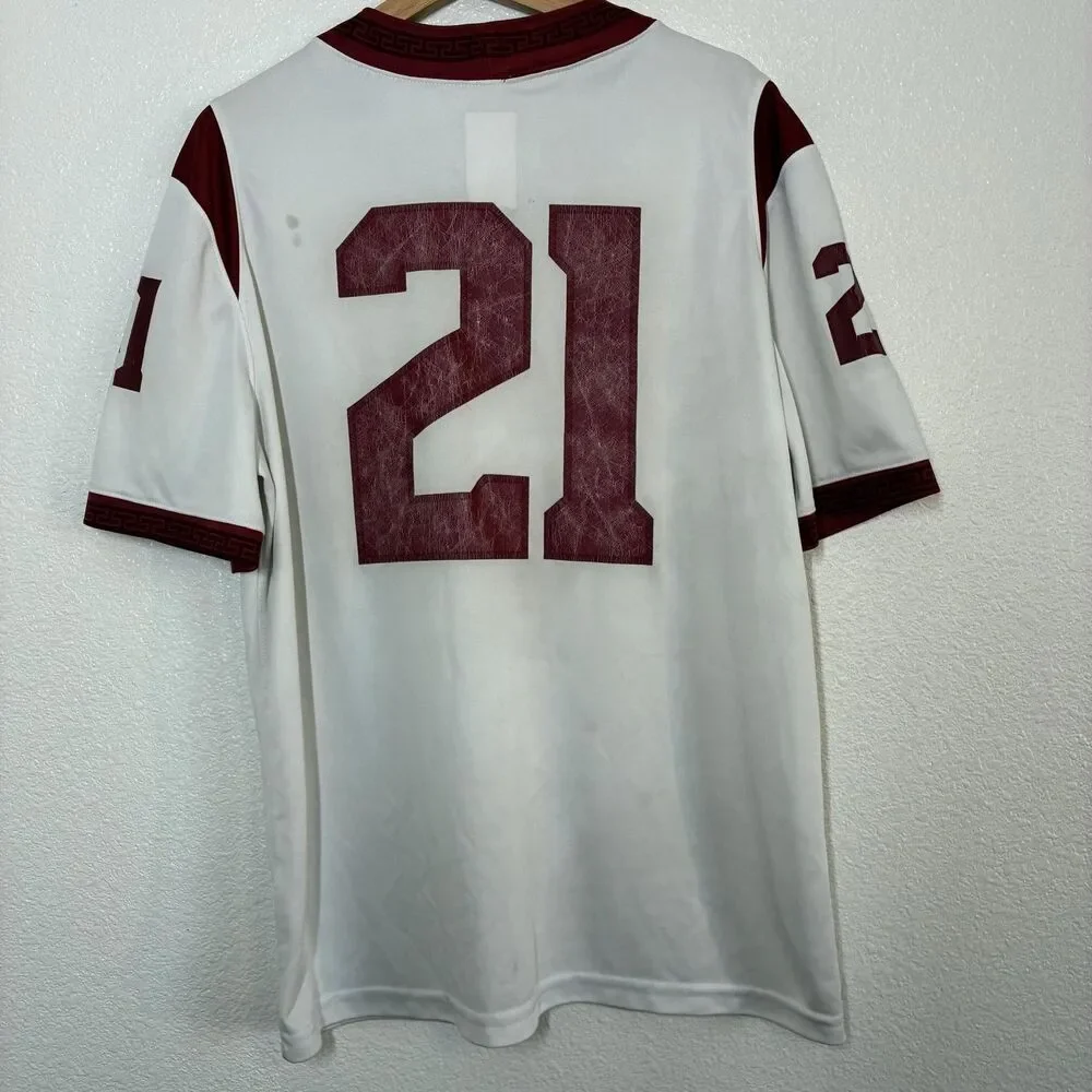 USC Trojans Jersey Mens Large White NCAA Football Nike Dri-FIT Number 21